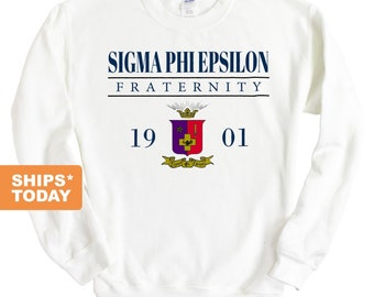 Sigma Phi Epsilon Sweatshirt - Sig Ep Large Crest Crewneck Sweatshirt