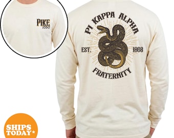 Pi Kappa Alpha Serpent Strike Comfort Colors Fraternity T-shirt | PIKE Greek Letters | Fraternity Gifts | Fraternity Apparel
