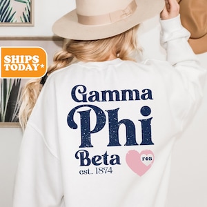 Gamma Phi Beta Faded Love Sorority Sweatshirt | Gamma Phi Sorority Letters | Greek Gifts | GPHI Sorority Merch | Oversized Hoodie
