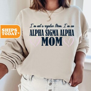 Alpha Sigma Alpha Stylish Mom Sorority Sweatshirt | Alpha Sig Preppy Hoodie | Greek Letters | Pink Hoodie | Sorority Apparel