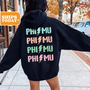 Phi Mu Sorority Sweatshirt | Phi Mu Aesthetic Hoodie | Sorority Apparel | Big Little Basket | Crewneck Sweatshirt | Colorful Flash