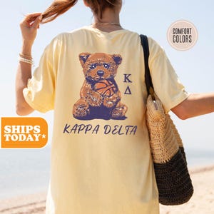 Kappa Delta Comfort Colors Sorority T-shirt | Kay Dee Big Little Shirts | Sorority Merch | Preppy Shirt | Custom Sorority | - Bear Hug -