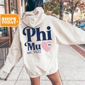 Phi Mu Faded Love Sorority Sweatshirt | Phi Mu Sorority Hoodie | Sorority Apparel | Big Little Basket | Crewneck Sweatshirt
