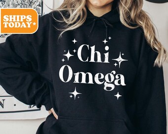 Chi Omega Sorority Sweatshirt | Chi O Crewneck Sweatshirt | Sorority Merch | Greek Gifts | Pink Hoodie | Sorority Apparel | _Sparkle Squad_