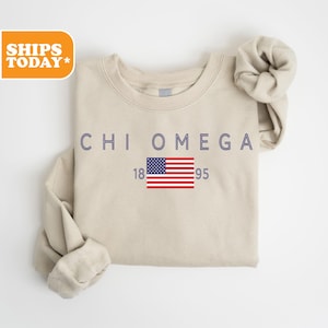 Chi Omega Sorority Sweatshirt | Chi O Greek Letters | Sorority Gifts | Big Little Reveal | Oversized Hoodie | Pink Hoodie | _ Patriot _