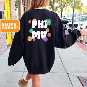 Phi Mu Petal Pride Sorority Sweatshirt | Phi Mu Aesthetic Hoodie | Sorority Apparel | Big Little Basket | Crewneck Sweatshirt | 42360g