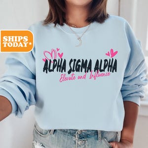 Alpha Sigma Alpha Greek Proud Sorority Sweatshirt | Alpha Sig Preppy Hoodie | Greek Letters | Tagline | Sorority Apparel