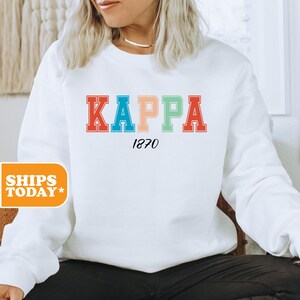 Kappa Kappa Gamma Vintage Varsity Sorority Sweatshirt | Kappa Sorority Hoodie | Big Little Reveal | Sorority Merch | Pullover Hoodie
