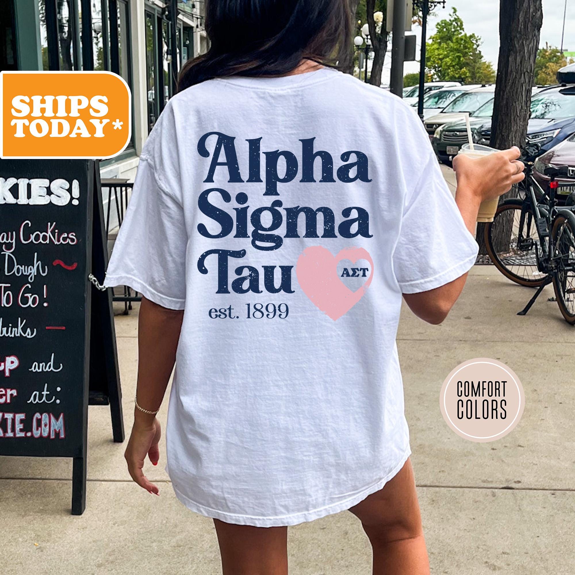 Alpha Sigma Tau Faded Love Comfort Colors Sorority T-shirt Alpha