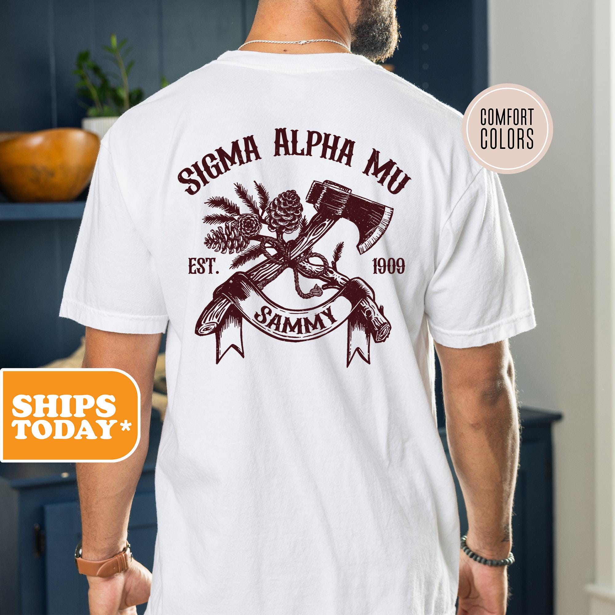 Sigma Alpha Mu Axe and Honor Comfort Colors Fraternity T-shirt