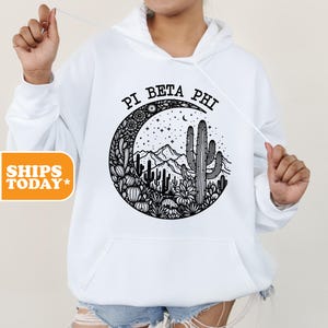 Pi Beta Phi Nightscape Sorority Sweatshirt | Pi Phi Crewneck Sweatshirt | Sorority Letters | Greek Gifts | Aesthetic Hoodie