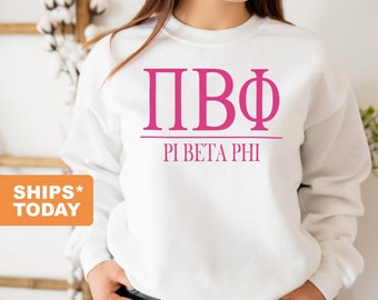 Pi Beta Phi (Pi Phi) Big Letters Sorority Crewneck Sweatshirt