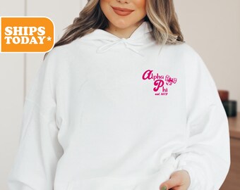Alpha Phi Sorority Sweatshirt | APHI Greek Gifts | Crewneck Sweatshirt | Sorority Merch | Pink Hoodie | Sorority | _ Bold and Beautiful _