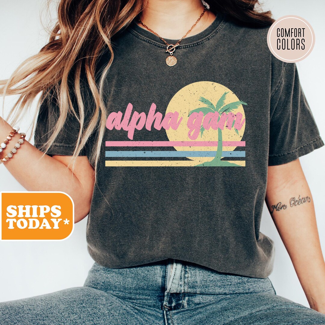 Alpha Gamma Delta Tropical Bliss Comfort Colors Sorority T-shirt ...
