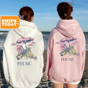 Phi Mu Beach Bliss Sorority Sweatshirt | Phi Mu Sorority Letters | Oversized Hoodie | Crewneck Sweatshirt | Greek Apparel | Beach Bliss