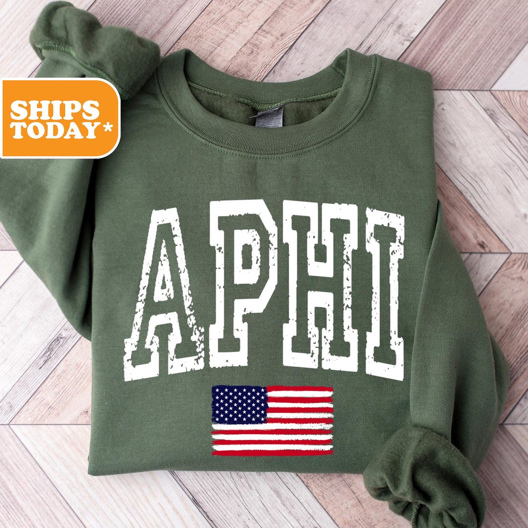 Alpha Phi USA Pride Sorority Sweatshirt | APHI Sorority Letters ...