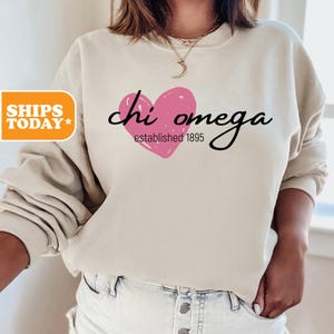 Chi Omega Sorority Sweatshirt | Chi O Big Little Reveal | Crewneck Sweatshirt | Sorority Merch | Pink Hoodie | Sorority | _ Lips of Love _