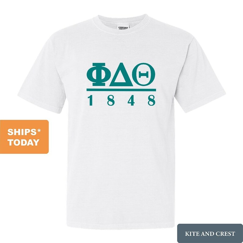 Phi Delt Lettered Basic Shirt Phi Delta Theta Comfort Colors T-Shirt