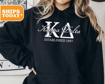 Kappa Delta Sorority Sweatshirt | Kay Dee Sorority Hoodie | Greek Letters | Sorority Gifts | Oversized Hoodie | Sorority | _ Classic Greek _