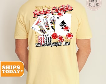 Lambda Chi Alpha Winning Hand Comfort Colors Fraternity T-shirt | Lambda Chi Greek Letters | Fraternity Gifts | Fraternity Apparel