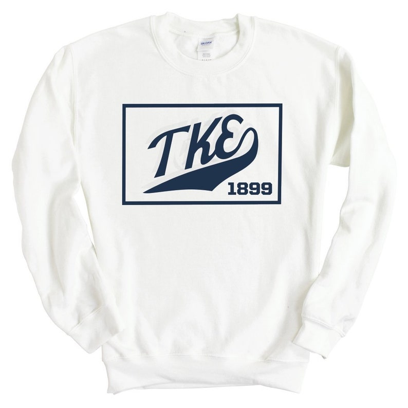Tau Kappa Epsilon Sweatshirt TKE Baseball Boxed Crewneck Sweatshirt