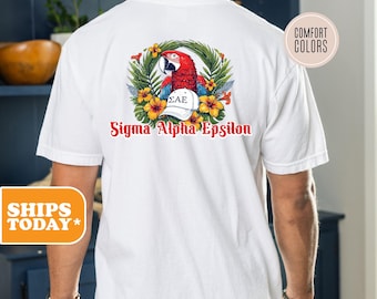 Sigma Alpha Epsilon Springbreak Comfort Colors Fraternity T-shirt | SAE Greek Letters | Fraternity Gifts | Fraternity Apparel
