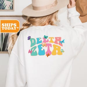 Delta Zeta Sorority Sweatshirt | Dee Zee Sorority Letters | Greek Gifts | Sorority Merch | DZ Aesthetic Hoodie | _ Butterfly Bliss _