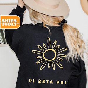 Pi Beta Phi Sunbeam Sorority Sweatshirt | Pi Phi Crewneck Sweatshirt | Sorority Letters | Greek Gifts | Aesthetic Hoodie