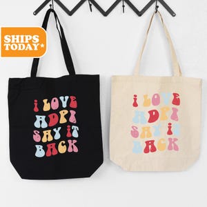 Alpha Delta Pi Colorful Letters Sorority Tote Bag | ADPI Big Little Basket | Beach Bag | Reveal Gift | Sorority Merch | Bid Day Gift