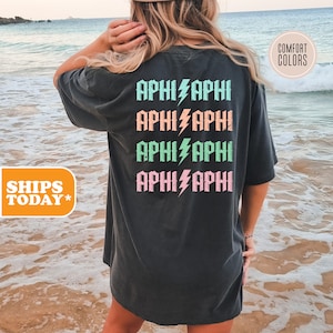 Alpha Phi Comfort Colors Sorority T-shirt | APHI Trendy Shirt | Sorority Merch | Big Little Gift | Preppy Shirt | -Colorful Flash-