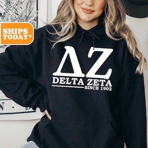 Delta Zeta Sorority Sweatshirt | Dee Zee Sorority Gifts | Preppy Hoodie | Big Little Reveal | Oversized Hoodie | _ Just the Basics _