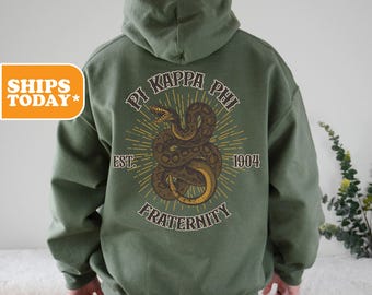 Pi Kappa Phi Serpent Strike Fraternity Sweatshirt | Pi Kapp Fraternity Hoodie | Crewneck Sweatshirt | Fraternity Gifts | Greek Apparel
