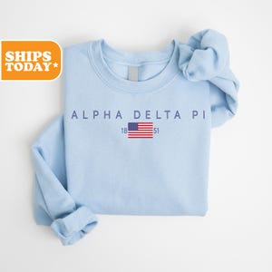 Alpha Delta Pi Sorority Sweatshirt | ADPI Sorority Letters | Crewneck Sweatshirt | Sorority | Preppy Hoodie | Sorority Apparel | _ Patriot _