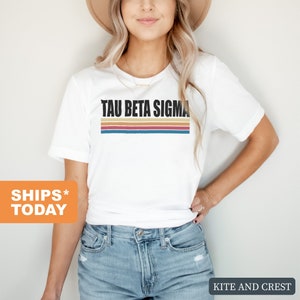 Tau Beta Sigma Colorful Stripes T-shirt- Sorority Big Little Gift Idea