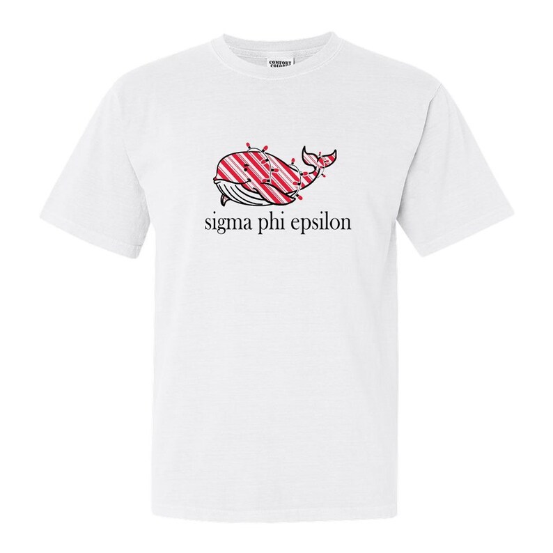 Sigma Phi Epsilon Comfort Colors T-Shirt Sig Ep Red Whale Shirt