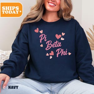 Pi Beta Phi Heartburst Sorority Sweatshirt | Pi Phi Crewneck Sweatshirt | Sorority Letters | Greek Gifts | Aesthetic Hoodie