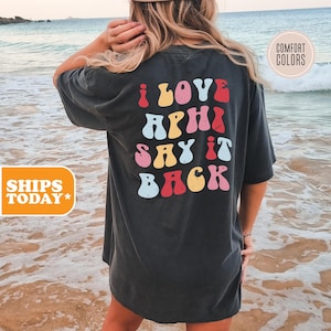 Alpha Phi Colorful Letters Sorority T-shirt | APHI Sorority Merch | Big Little Shirts | Vintage Tees | Preppy Shirt
