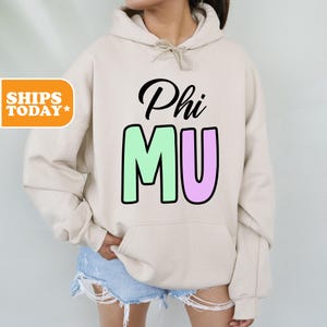 Phi Mu Sorority Sweatshirt | Phi Mu Pullover Hoodie | Sorority Apparel | Crewneck Sweatshirt | Greek Merch | Text Twist