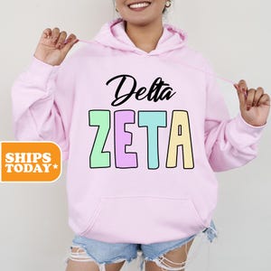 Delta Zeta Sorority Sweatshirt | Dee Zee Sorority Hoodie | Crewneck Sweatshirt | Greek Gifts | Oversized Hoodie | Sorority | _ Text Twist _
