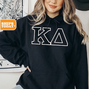 Kappa Delta Sorority Sweatshirt | Kay Dee Greek Letters | Sorority Hoodie | Big Little Reveal | Custom Sorority _ Thin Outline _