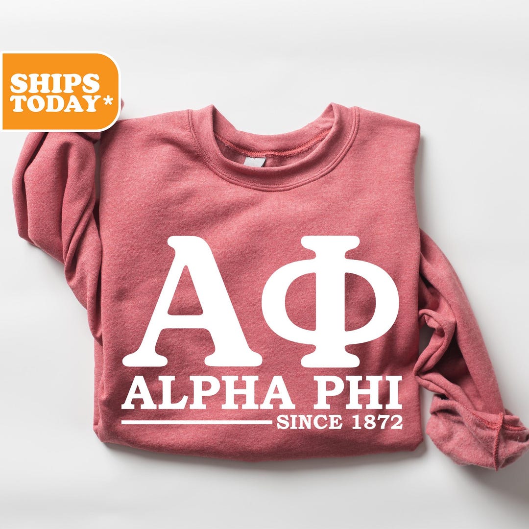Alpha Phi Sorority Sweatshirt | APHI Sorority Letters | Greek Gifts ...