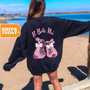 Pi Beta Phi Bunny Love Sorority Sweatshirt | Pi Phi Crewneck Sweatshirt | Sorority Letters | Greek Gifts | Aesthetic Hoodie