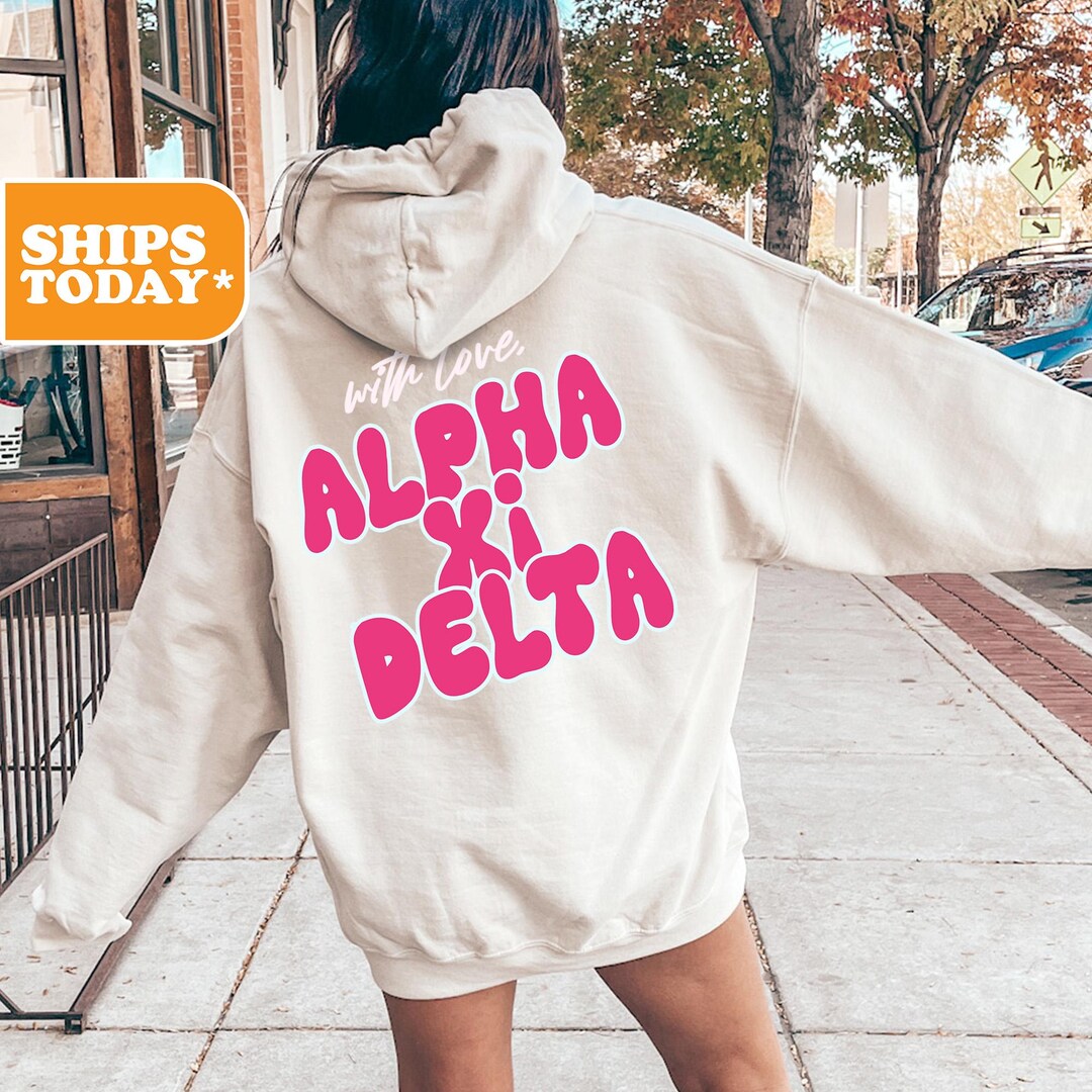 Alpha Xi Delta Candy Letters Sorority Sweatshirt | AXID Sorority Hoodie ...