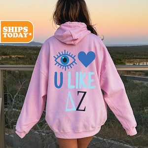 Delta Zeta Sorority Sweatshirt | Dee Zee Sorority Hoodie | Big Little Reveal | Sorority Letters | Aesthetic Hoodie | _ Eye Like You _