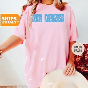 Delta Delta Delta Comfort Colors Sorority T-shirt | Tri Delta Sorority Letters | Greek Gifts | Big Little Shirts | -  One Color Flower -