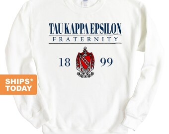 Tau Kappa Epsilon Sweatshirt TKE Baseball Boxed Crewneck Sweatshirt