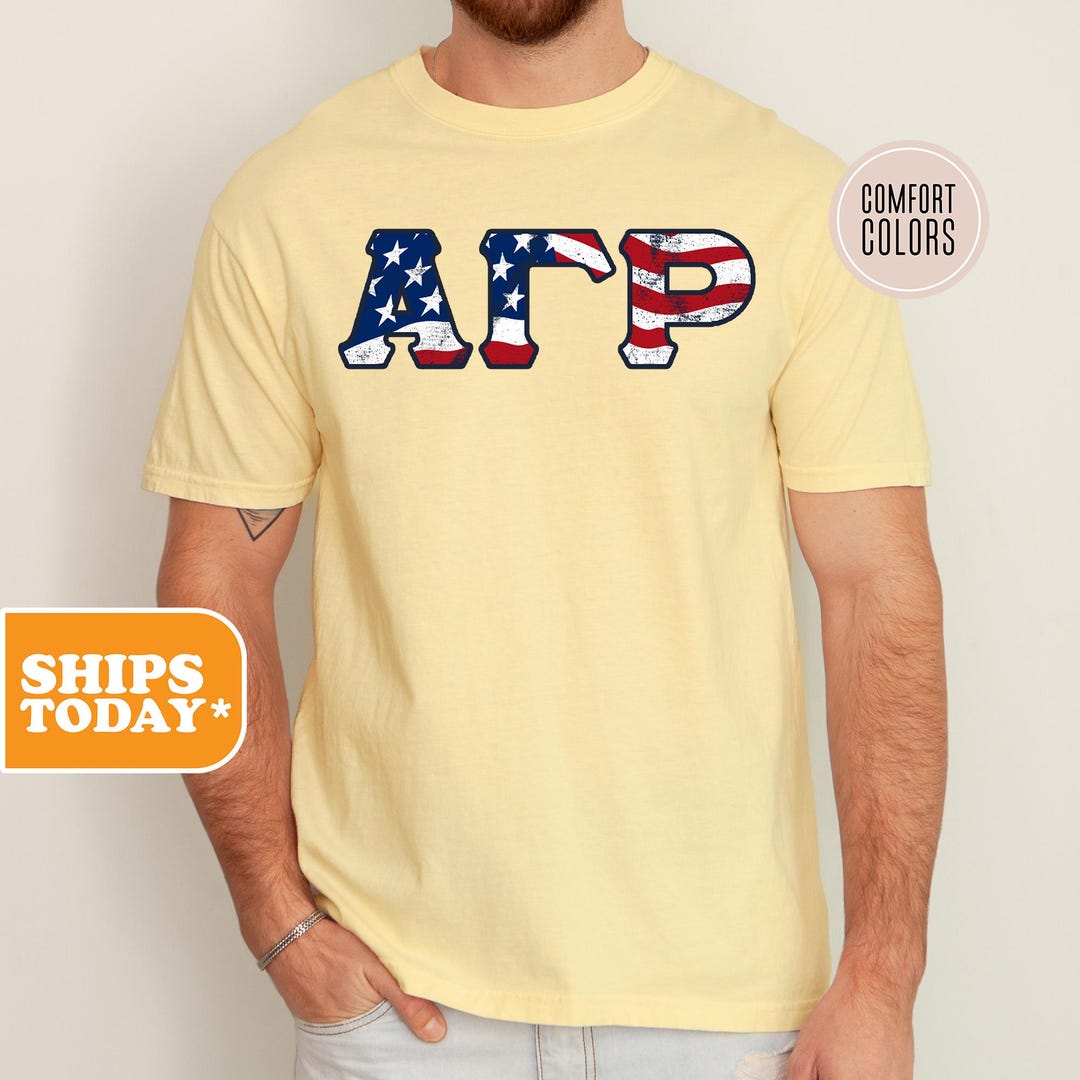 Alpha Gamma Rho Retro Flag Comfort Colors Fraternity T-shirt | AGR ...