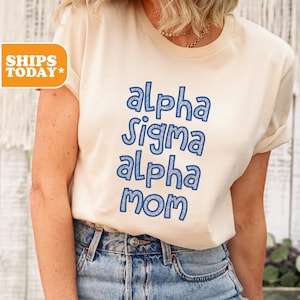 Alpha Sigma Alpha Charming Mom Comfort Colors Sorority T-shirt | Alpha Sig Greek Letters | Sorority Gifts | Mother Day Gift