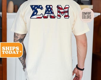 Sigma Alpha Mu Red White Greek Comfort Colors Fraternity T-shirt | Sammy Greek Letters | Fraternity Gifts | Fraternity Apparel