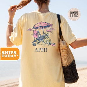 Alpha Phi Beach Bliss Comfort Colors Sorority T-shirt | APHI Sorority Letters | Big Little Shirts | Sorority Apparel | Preppy Shirt